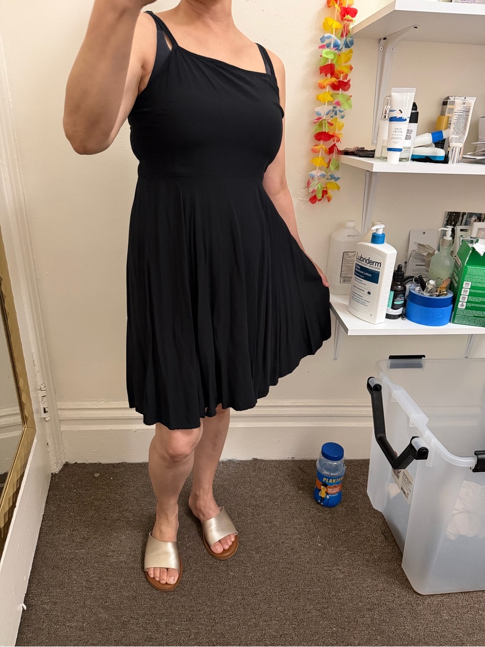 Elegant Black Sleeveless Fit & Flare Dress